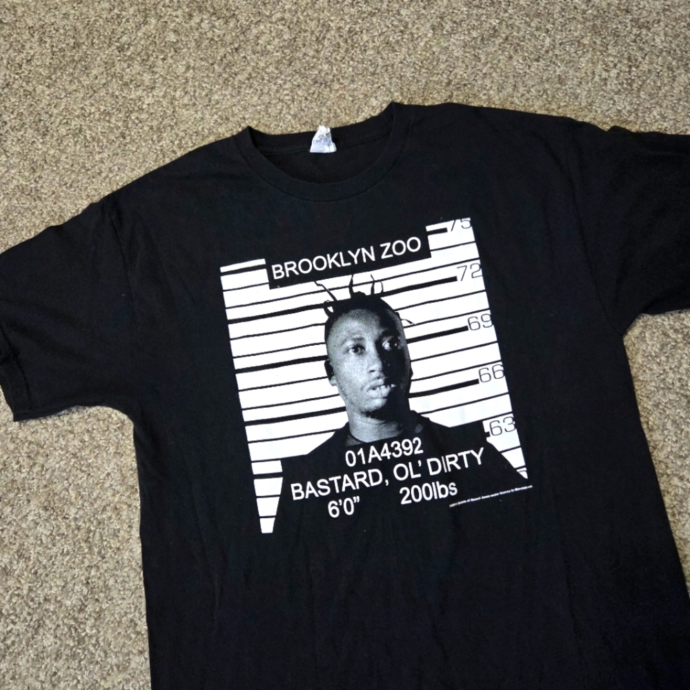 ODB Ol Dirty Bastard Mugshot T Shirt Brooklyn Zoo 2011‎ Official Mens L Alstyle